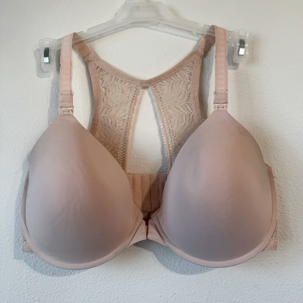 Final $ paramour by felina lorraine racerback nursing bra front close 40G flesh